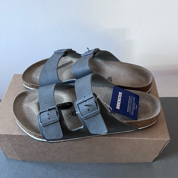 Birkenstock Arizona Slide Sandal - Gray - Picture 2 of 4
